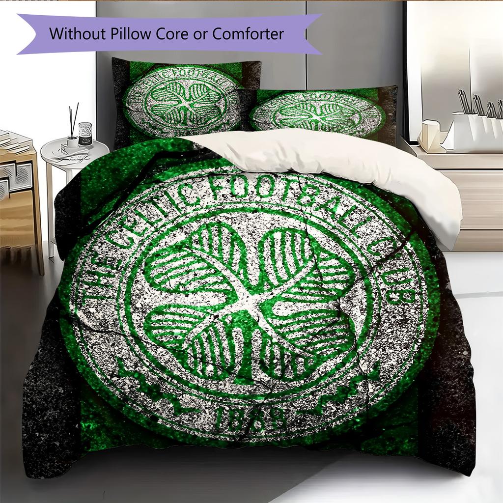 Celtic Football Club  Pattern Bedding Quilt Set  Home Decoration  Gift (1 * duvet cover + 2 * pillowcase  without core)