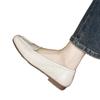 Soft Leather Shallow Mouth Flat-soled Single Shoes Women's Autumn New Soft-soled One-pedal Square-headed Beanie Shoes