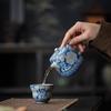 Yuan Blue-and-White Square Ceramic Teapot