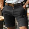 Nuovo Arrivo Estivo Pantaloncini da Uomo Pantaloncini da Uomo in Lino a Cinque Pollici Lisci con Bottone Davanti Pantaloni Casual Sportivi da Spiaggia