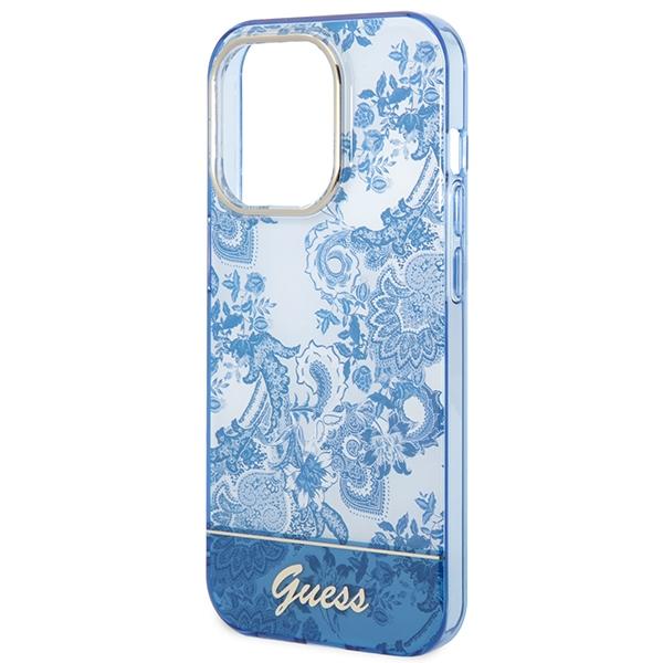 Guess Guhcp14Lhgplhb Iphone 14 Pro 6,1 Niebieski/Blue Hardcase Porcelain Collection