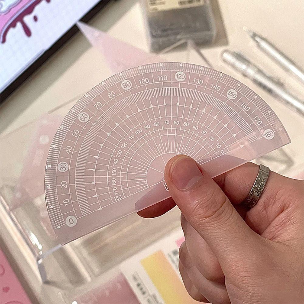 4PCS/Set Thickened Straight Ruler Transparent Set Square Multifunctional Jelly Ruler Set  Boys/Girls