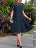 2025 Elegantes Spitzen-Patchwork-Chiffonkleid: Damen Sommer Mode für Europa & Amerika