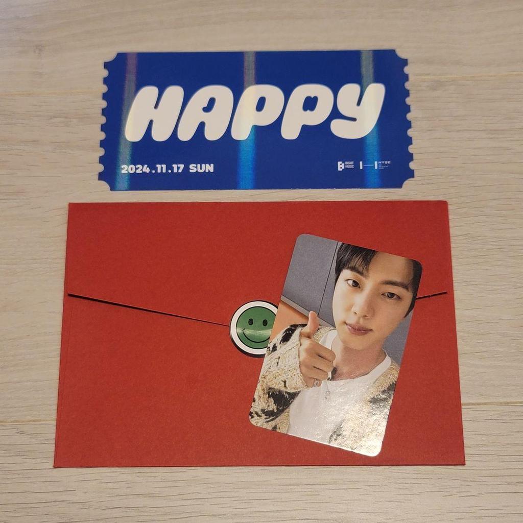[USED] BTS JIN HAPPY Showcase Limited Bonus Trading Card & Ticket