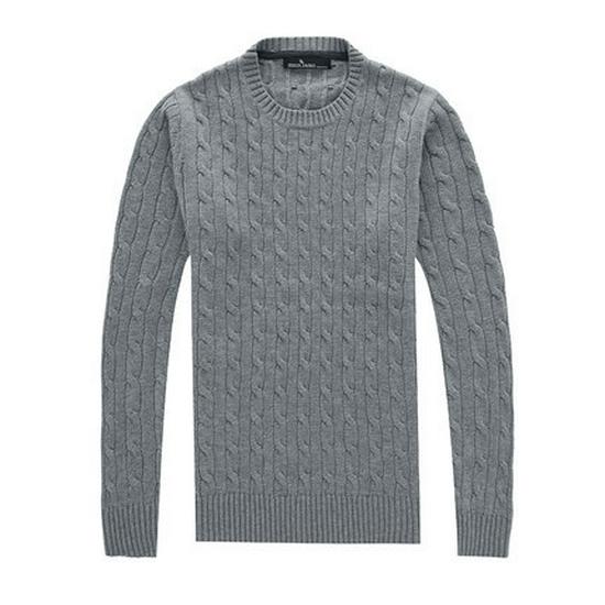 Pánský svetr Menjie Slim Fit s copánkovým vzorem, kulatým výstřihem, jednobarevný, s dlouhým rukávem, jarní/podzimní styl.