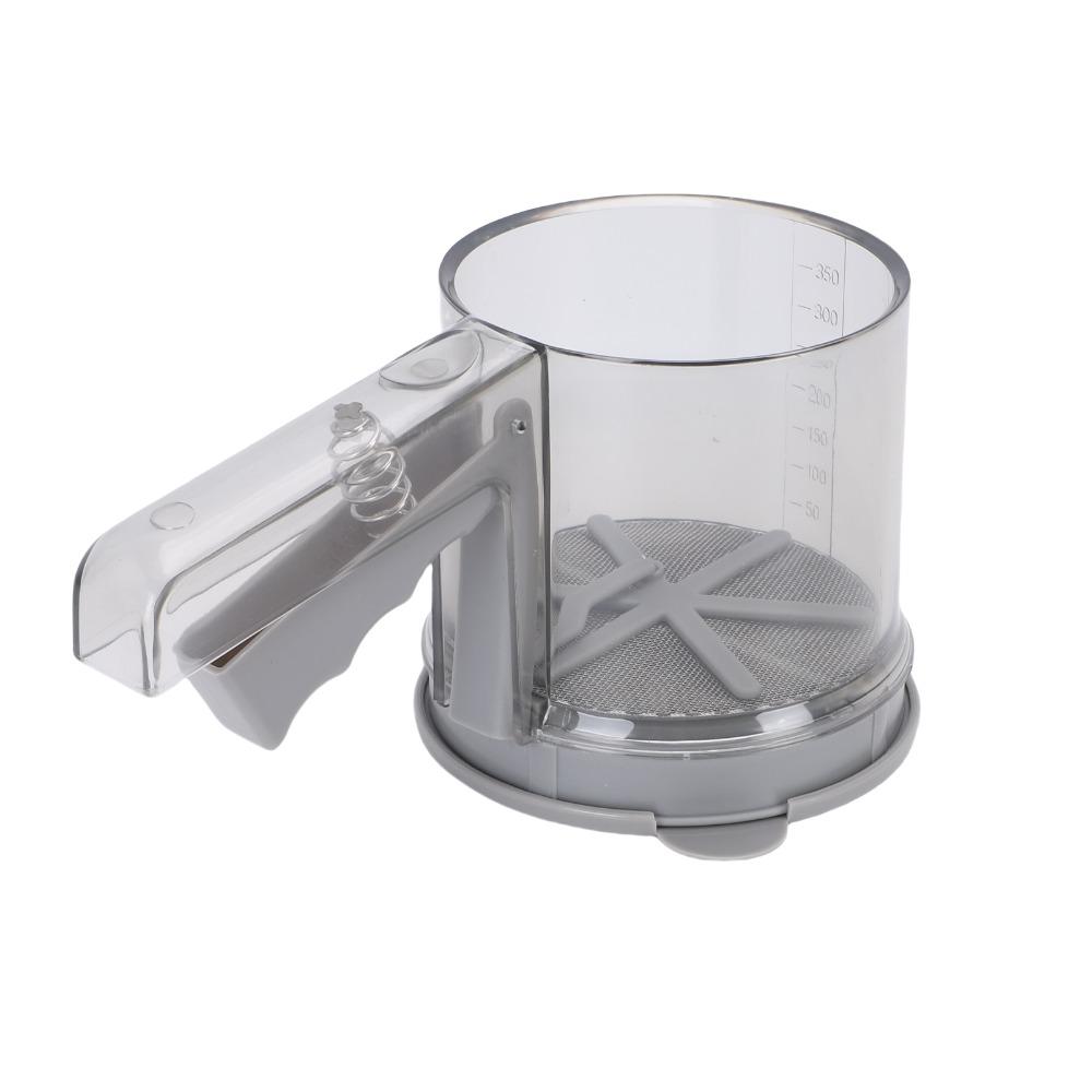 Grey Flour Sifter 2-Layer Powder Sifter Durable Baking Sieve Flour Sugar Cocoa Powder