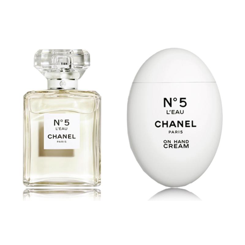 CHANEL N°5 L Eau Set N°5 L Eau 50ml & N°5 L Eau Hand Cream 50ml Size 5 Water 35ml+Hand Cream 50ml