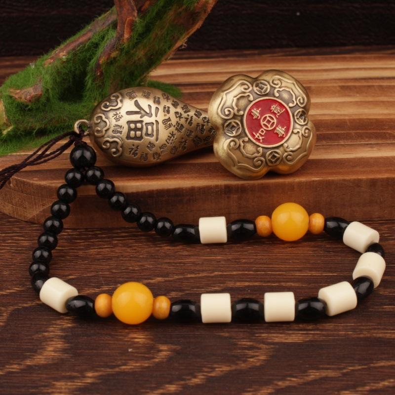 Brass Everything Goes Well Rotatable Ornament Red Oil Hundred Blessings Hand Piece Decorative Craft