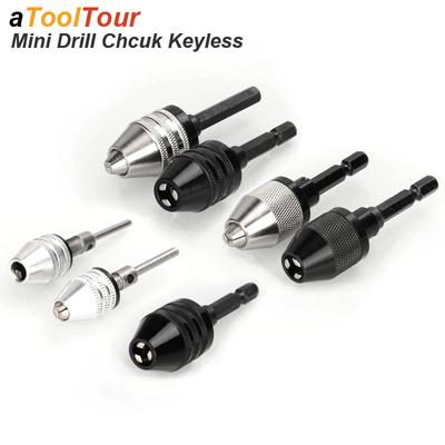 Mini Keyless Chuck Electric Drill Bits Collet Converter Extension Screwdriver Drill Adapter Fixture Tool 1/4" Hex Shank Change