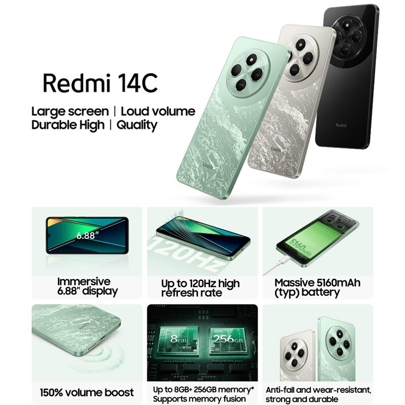 Xiaomi Redmi 14C Smartphone Globale ROM MediaTek Helio G81-Ultra Octa Core 6.88" Display Büro Live-Streaming eSports-Spiele Bildgebung