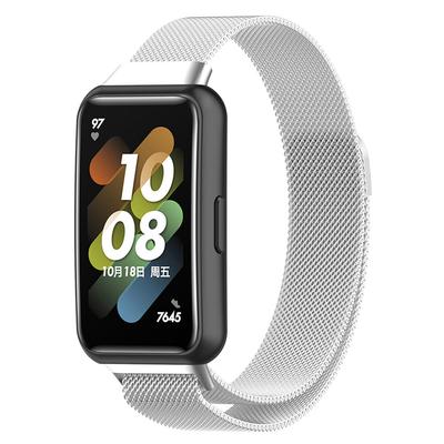 21cm Uhrenarmband Edelstahl Magnetisches Netz Milanaise Schlaufe Kompatibel für Huawei Band 7