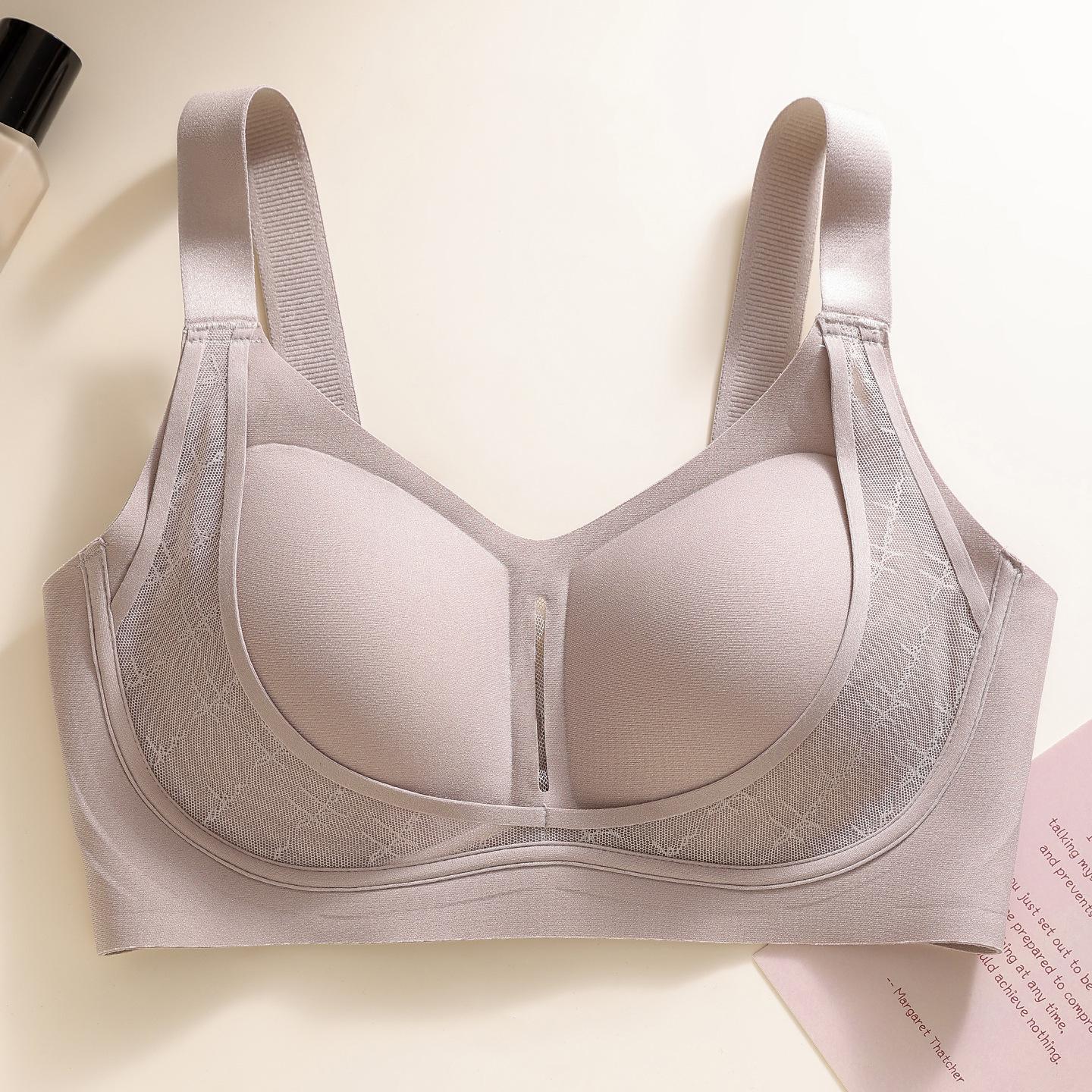 

Формирующее нижнее белье больших размеров: Бесшовный бюстгальтер с защитой от провисания и сбором бокового жира для более гладкого силуэта 2XL (40/90) серый/фиолетовый