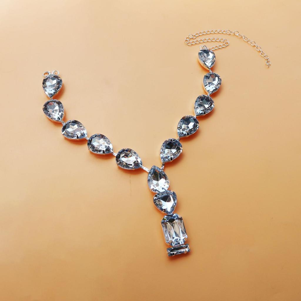 Rhinestone Jewelry Personalized Fashion Square Diamond Pendant Necklace Sexy Street Auction Neck Chain Women'S Jewelry