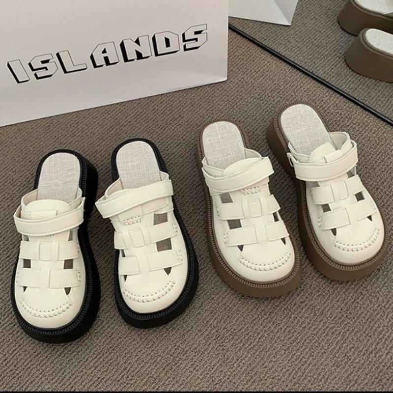 Fashion Women Sandals with Heels Summer Punk Height Increasing Sandal Motorcycle Gothic Woman Shoes Leather Black Platform Sandals Women