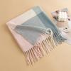 Korean Style Sweet Plaid Imitation Cashmere Scarf for Women Korean Dongdaemun Versatile Plaid Warm Scarf Shawl