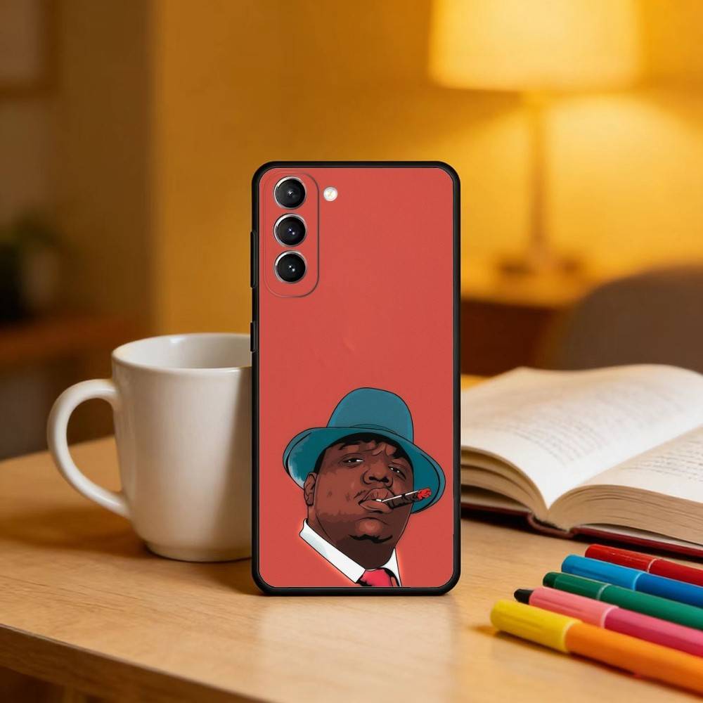 

B-Biggie Smalls B-BIG Art Phone Case For Samsung S25,24,23,22,30,21,10,9,Ultra,Plus,Lite,FE,4,5 G Soft Black Case Samsung S21fe