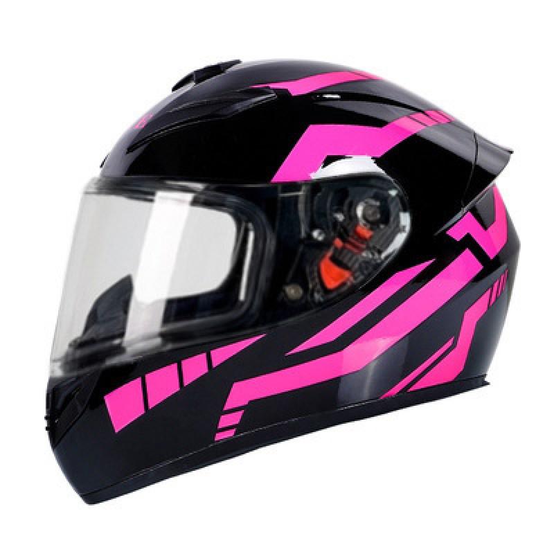 Full Face Motorcycle Helmet Scooter Electric Bike Winter Anti-Fog Gray ABS Safety With Rear Wing
