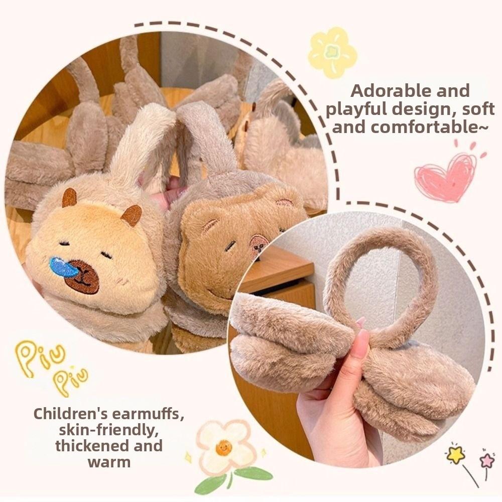 Windproof Capybara Plush Earmuffs Thicken Cold-proof Ear Mask Cute Ear Cover  Holiday Gifts