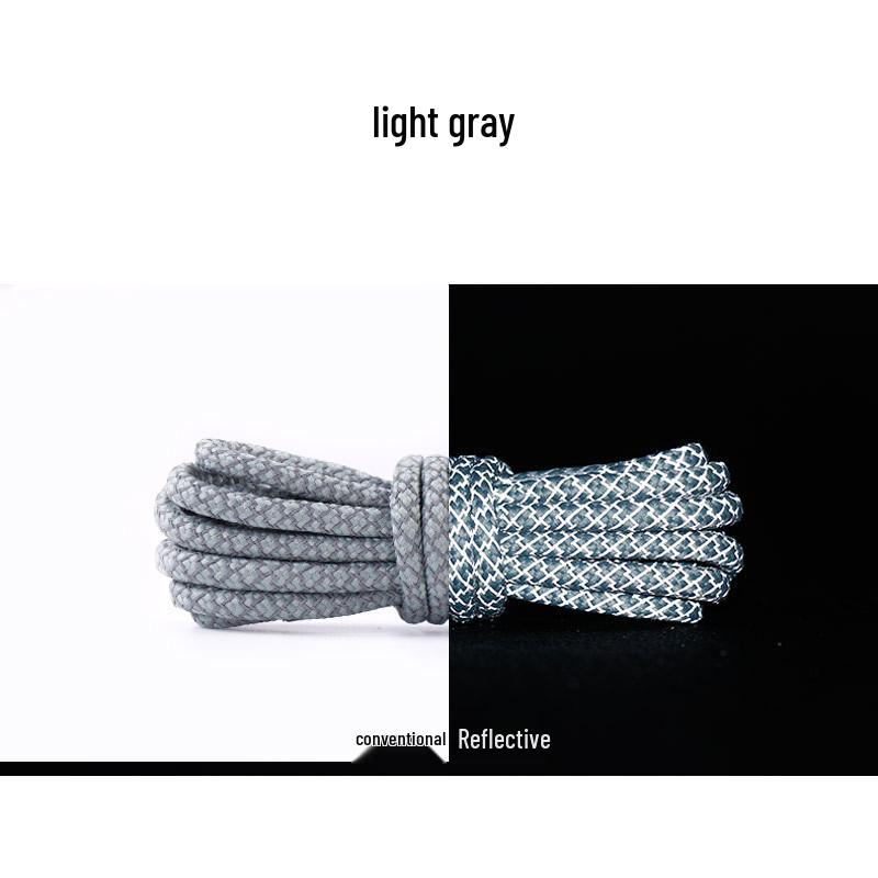 Round Reflective Starry Sky Luminous Shoelaces (Black, One Pair)