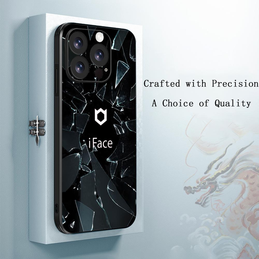 

Fashion logo i-iFaceS Cute design Phone Case For iPhone 17 16 e 15 14 13 12 Plus Mini Pro Max Soft black Shockproof Cover iPhone 13 Pro