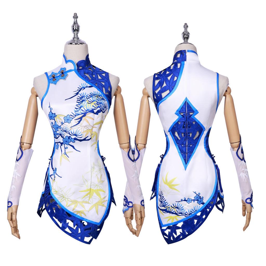 Exquisite Polyester Game Cosplay Costume For Women Elegant Floral Design