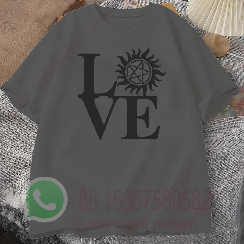 Supernatural Love Mens TShirt Mens Tracksuit Letter Printed Summer Casual Sportswear Round Neck Shortsleeved Cotton Pullover
