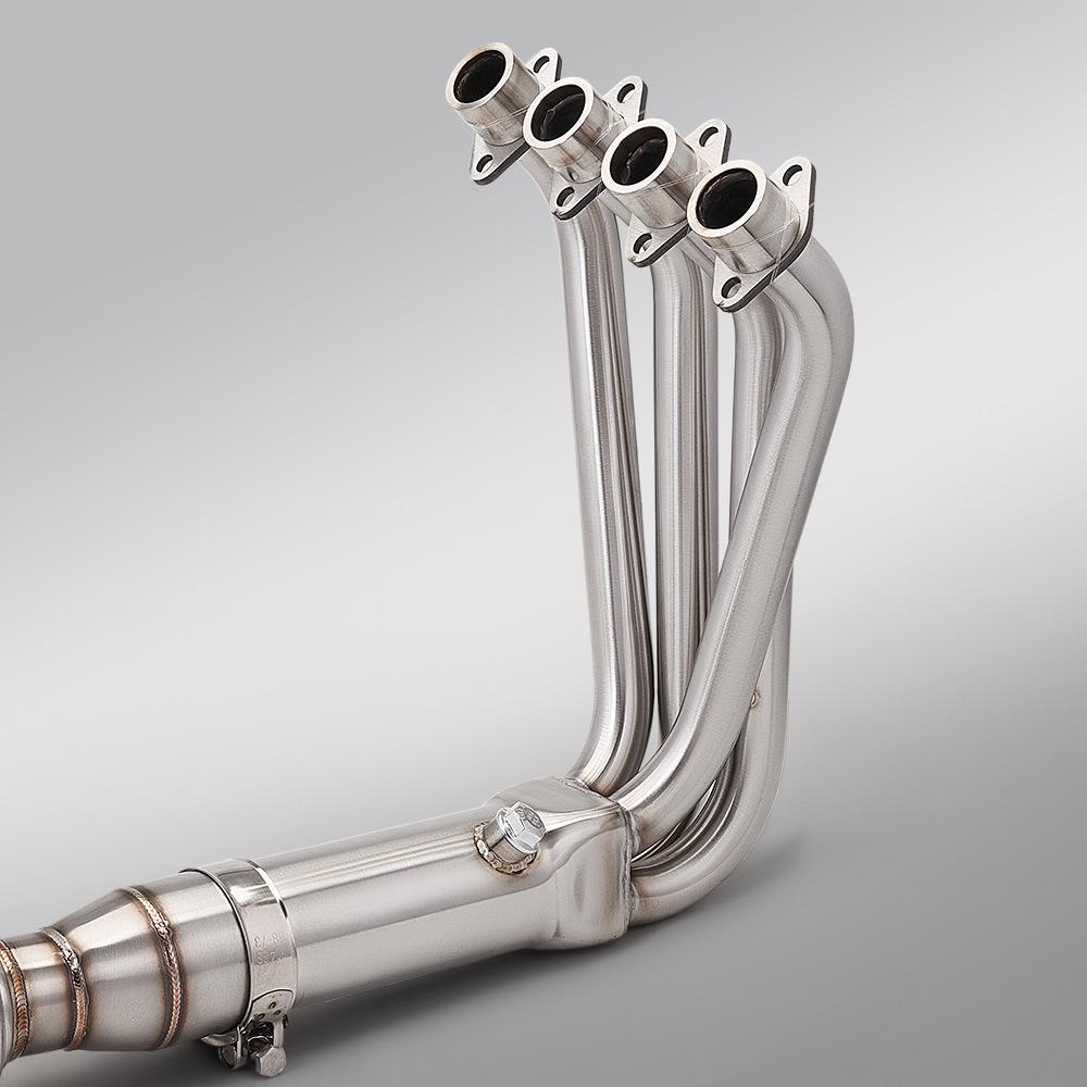 Qianjiang Sai 421 Stainless Steel Dual Valve Exhaust Pipe with Backpressure, Non-Destructive Installation for Front Section of Motorcycles