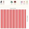2D Flat Red White Striped Backdrop Carnival Birthday Party Background for Photoshoot