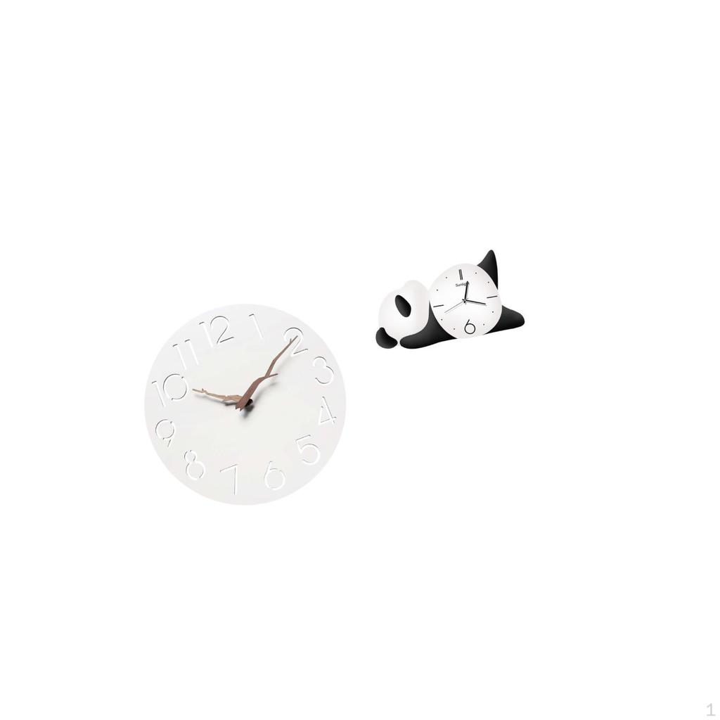 Silent Modern Panda Wall Clock Easy to Read Decorative Art for Home Kitchen Office Study Room Living