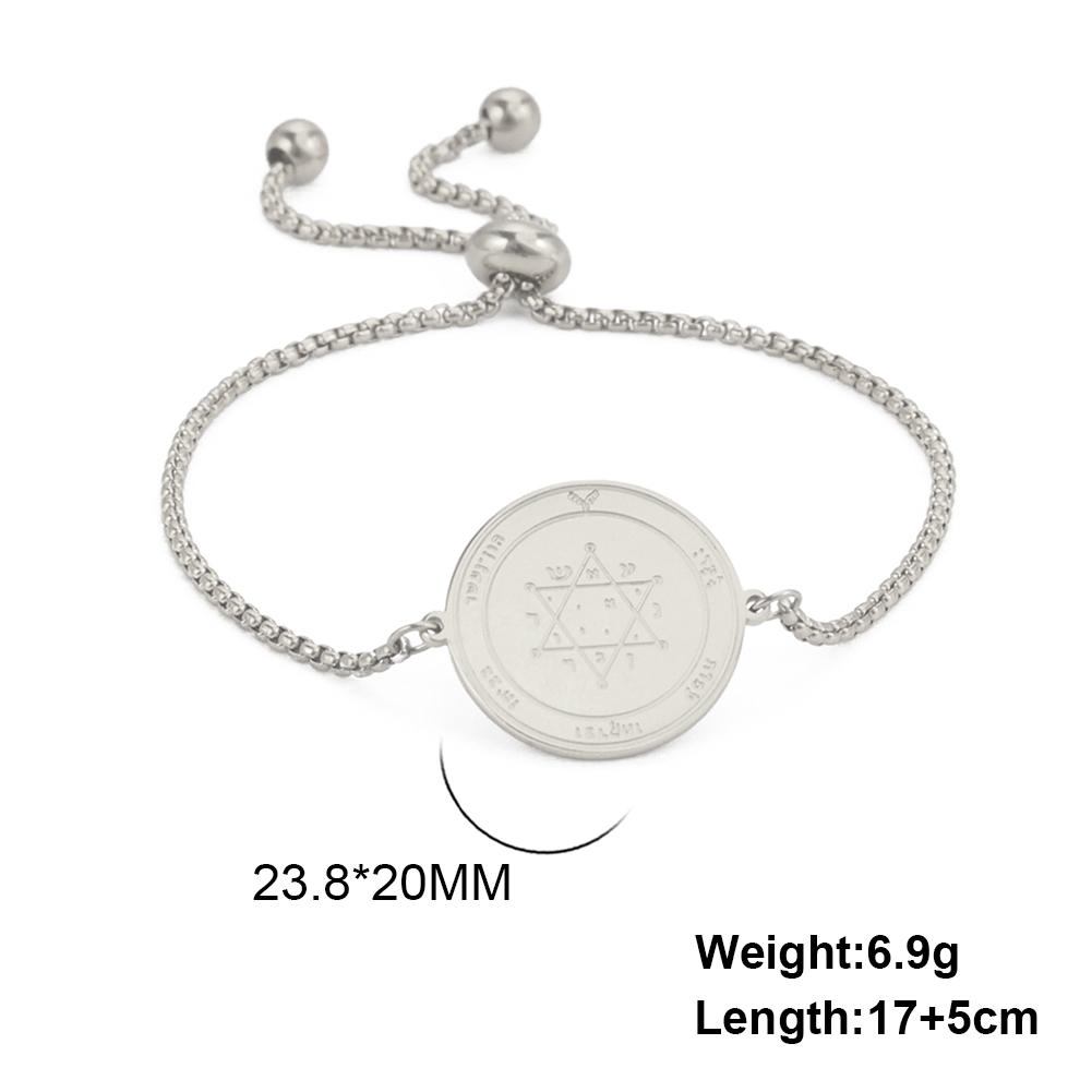 Teamer Key of Solomon Pentacle Bracelet Stainless Steel Gold Color Bracelet Magical Astrology Jewelry Jupiter Sun Venus