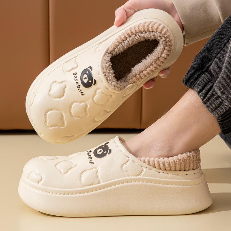 EVA bag and slippers autumn and winter thick-bottomed velvet warm waterproof and non-slip cotton drag men