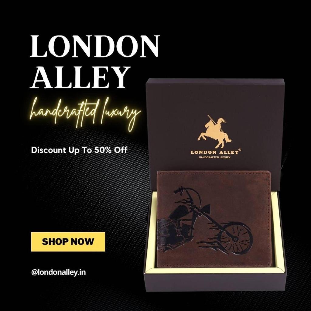 Herren Formell Braun Echtes Leder RFID Geldbörse (6 Kartenfächer)