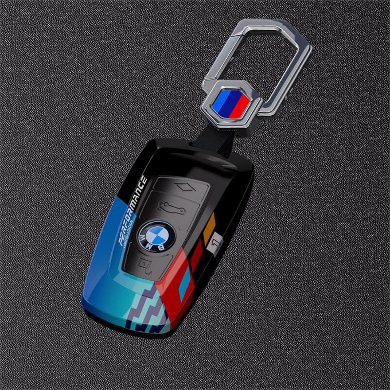 Applicable To BMW 5 Series Key Case New 3 Series Carbon Fiber Texture Key Case 7 Series Blade X5x6 Square X1x3 Shell Buckle