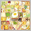 50 Waterproof Toast Bread Stickers for Suitcases, Scooters, Laptops, Tablets, and Water Bottles