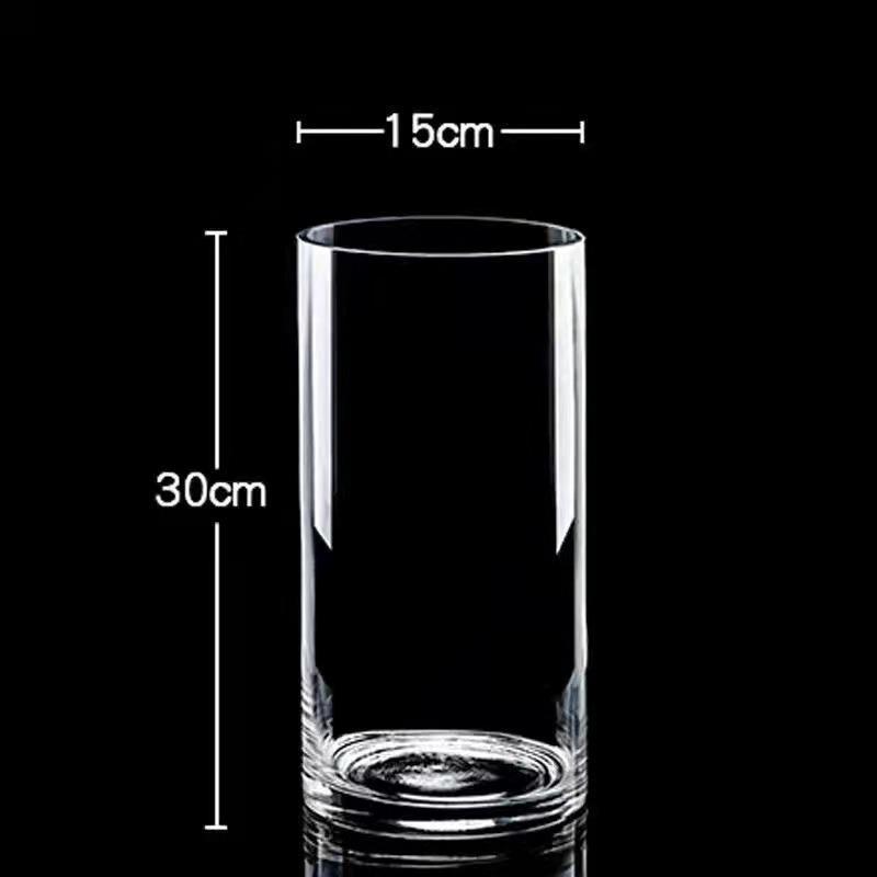 Transparent Glass Flower Vase & Hydroponic Container - Floor Ornament