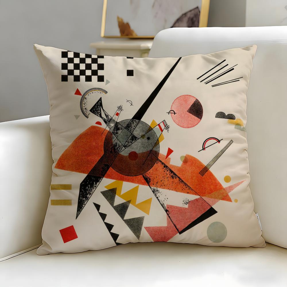 Classic Painter Wassily Kandinsky Cushion Cover Soft & Easy-Wash Pillow Case – Versatile for Couch, Bed, Travel and Office