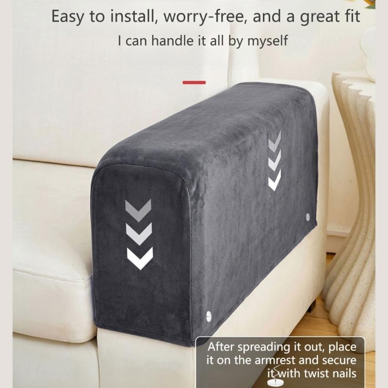 2PCS Elastic Armrest Covers For Sofas Couch Nonslip Design Fit Most Furniture Sofa Arm Slipcovers Arm Chair Protectors