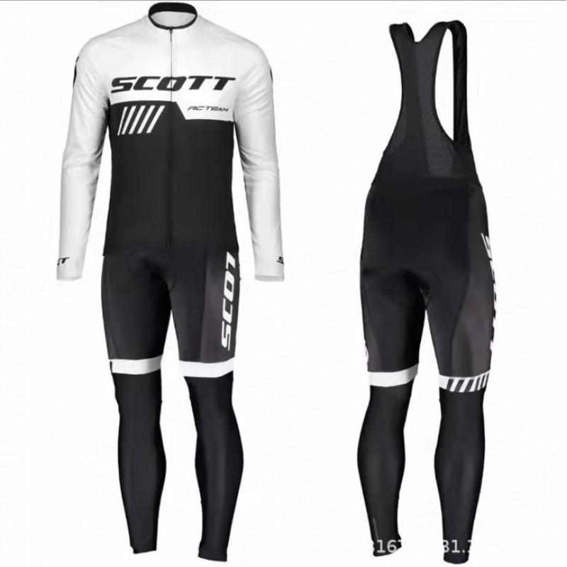 Men Women Cycling Jersey Set Long Sleeve Bib Shorts Breathable Moisture Wicking Mountain Road Bike