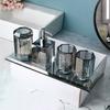 Crystal Glass Bathroom Kit Couple Mouthwash Cup Tray Wash Set Press Soap Dispenser Light Luxury Home Bathroom Accessories Set