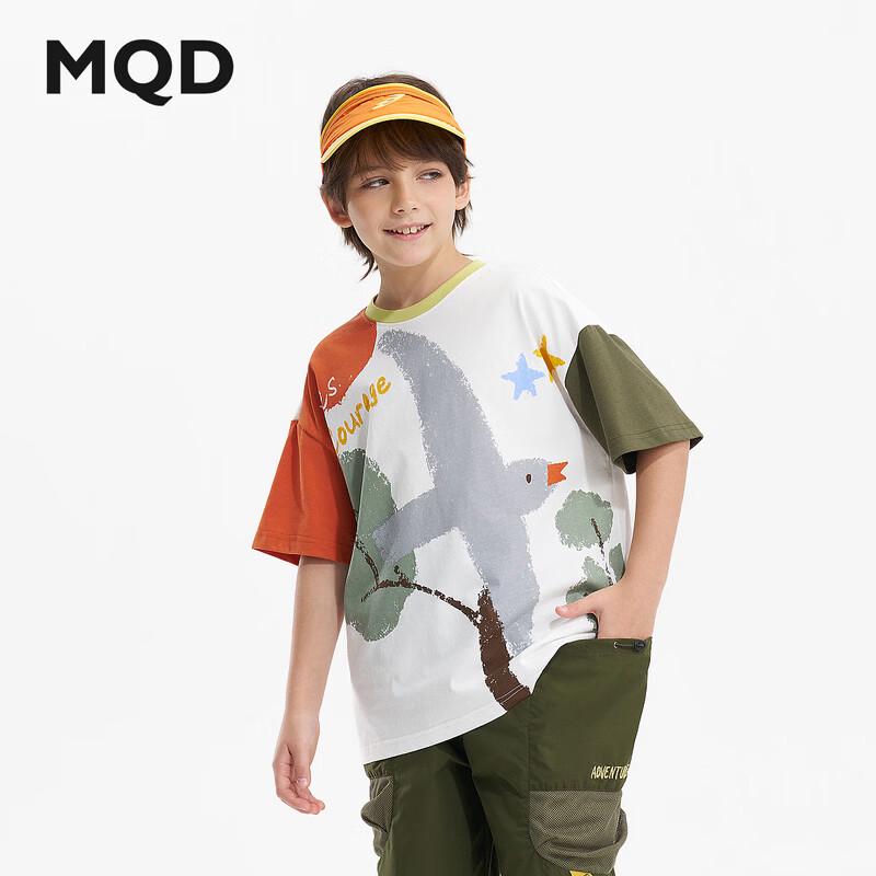 MQD Boys  Casual Color Block Short Sleeve T-Shirt 120cm