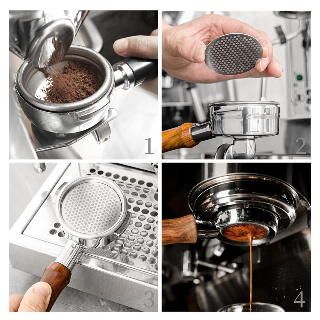 Set of 2 51mm Espresso Pack Screens, Reusable Portafilter Screens, 0.7mm Thick - 316 Stainless Steel