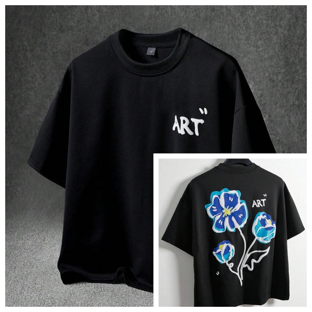 New 2026 Unisexfinity EMRG Unisexs StreetStyle Floral Embossed Graphic Tee Suitable for Outdoor Music Festivals Casual Outings