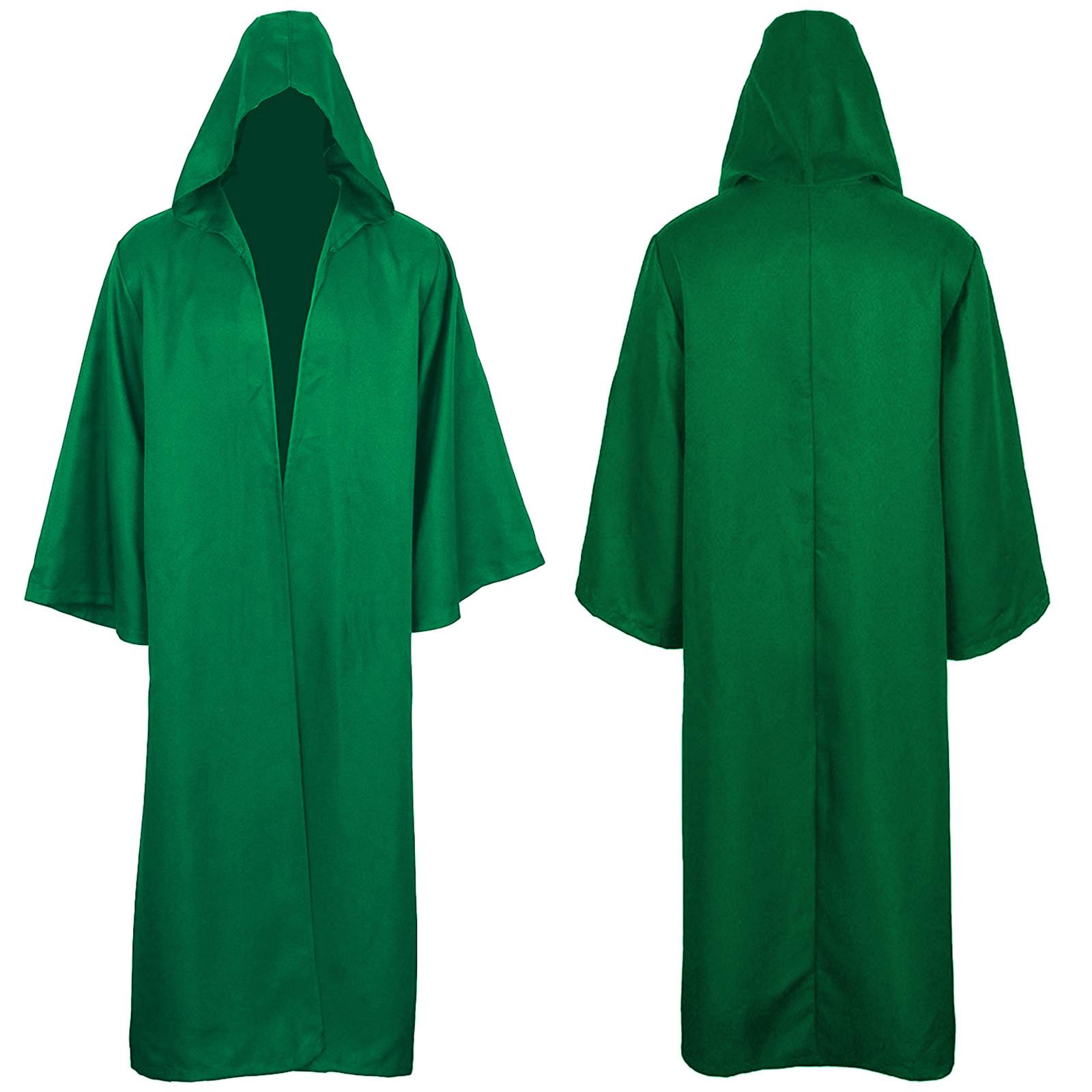 

Men s And Women s Halloween Costumes Grim Cloak Hooded Capes Jacket Long Coat XXL зелений
