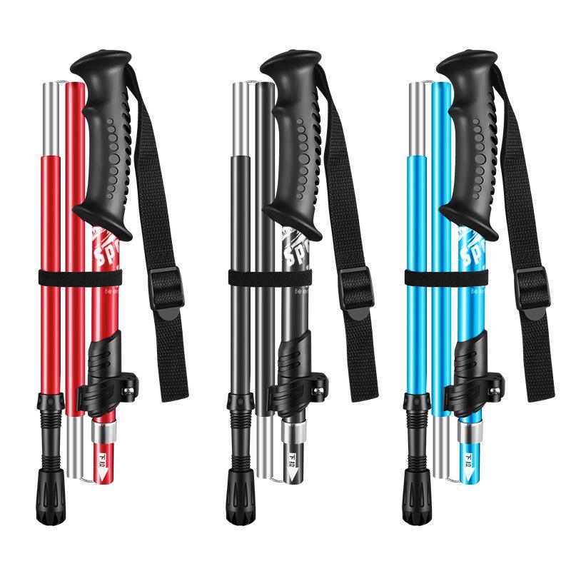 Lightweight Aircraft-Grade Aluminum Trekking Poles Telescopic with Down Grip Rubber Tip Kit Cork Handle for Comfortable Hiking