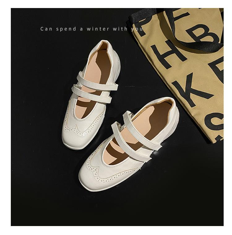 

Cowhide version~ Silver Mary Jane shoes women s 2024 summer new engraved ballet shoes casual sports flat shoes 40