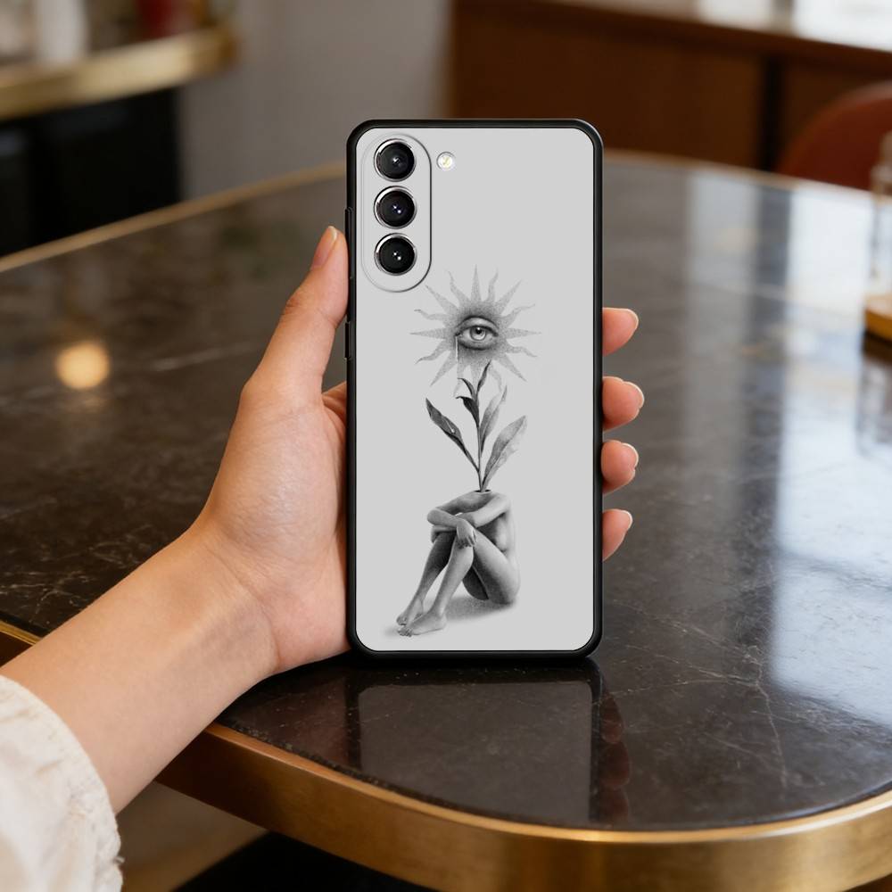S-Surreal F-Figure A-Art Phone Case For Samsung S25,24,23,22,30,21,10,9,Ultra,Plus,Lite,FE,4,5 G Soft Black Case
