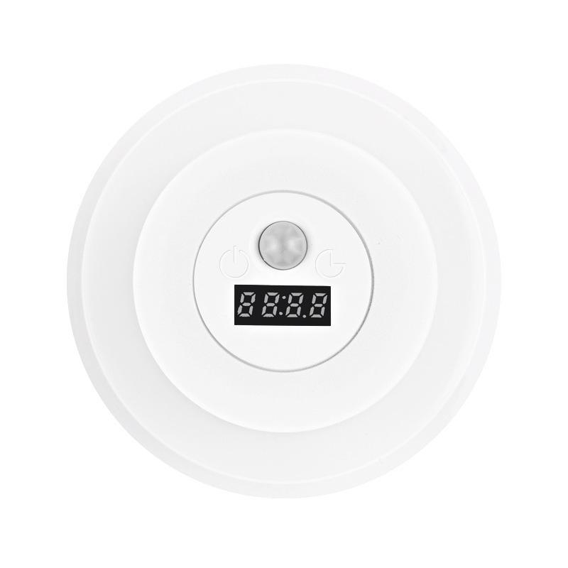 LED Intelligent Remote Control Clock Body Sensor Wall Lamp Bedroom Bedside Atmosphere Night Light
