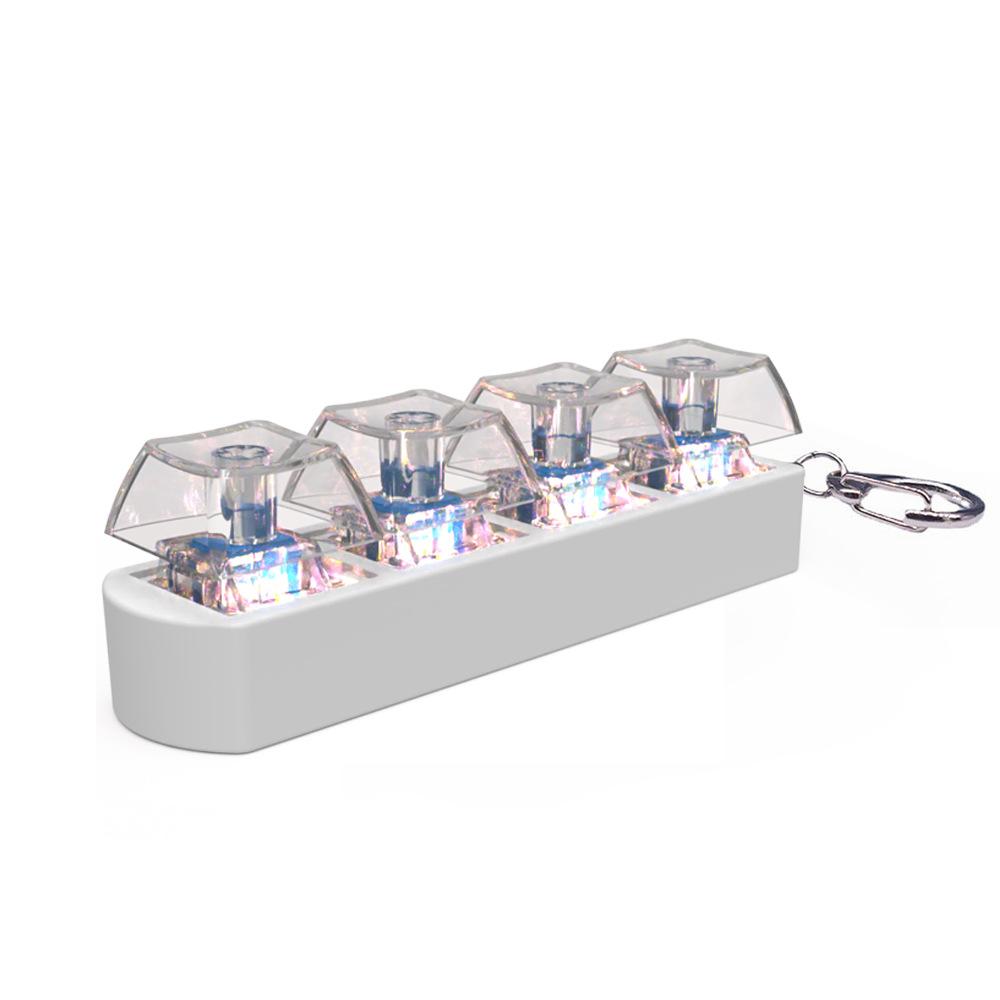 

4 Клавіші Механічна Клавіатура Тестер Світчів Клавіші Клавіатури Офісні Іграшки для Зняття Стресу Заспокійливі Брелоки Подарунки білий