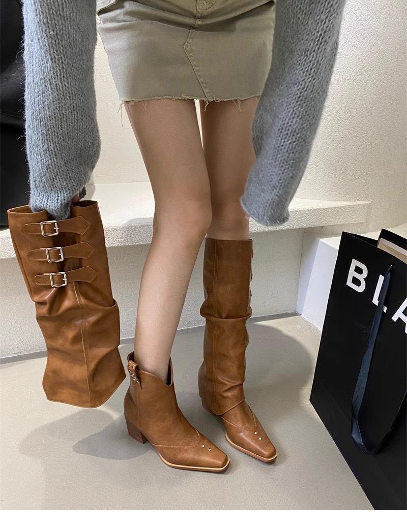 

Западные ковбойские сапоги Модные Универсальные Сапоги-чулки Spice Girl Брюки Брюки Сапоги Со складками С бахромой Нескользящие Сапоги-сигареты Женские 40 коричневый