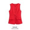 2025 Spring Women's European and American Fashion: Slim Sleeveless Vest
